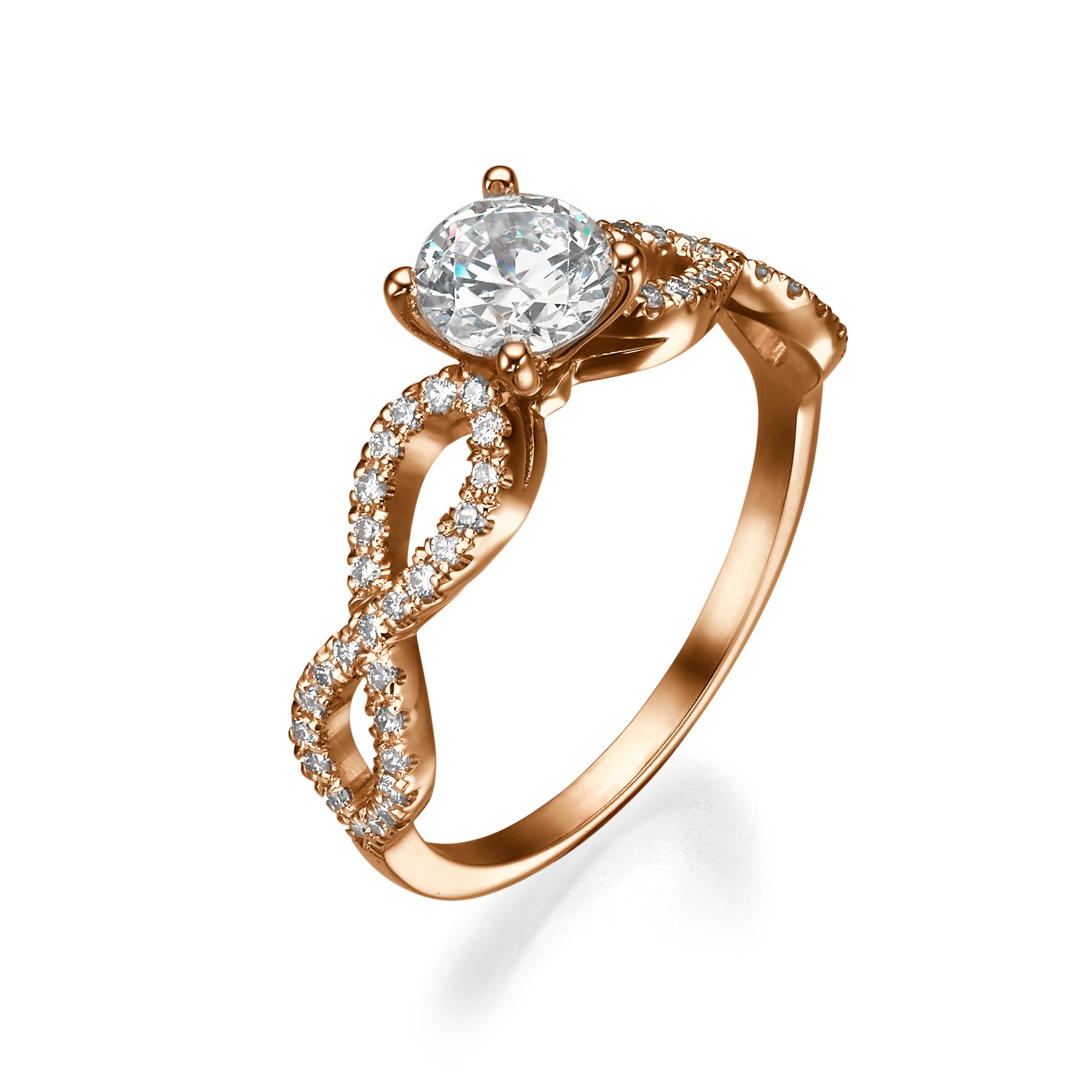 Twisted Engagement Wedding Band Ring Real Diamonds Curved Etsy UK