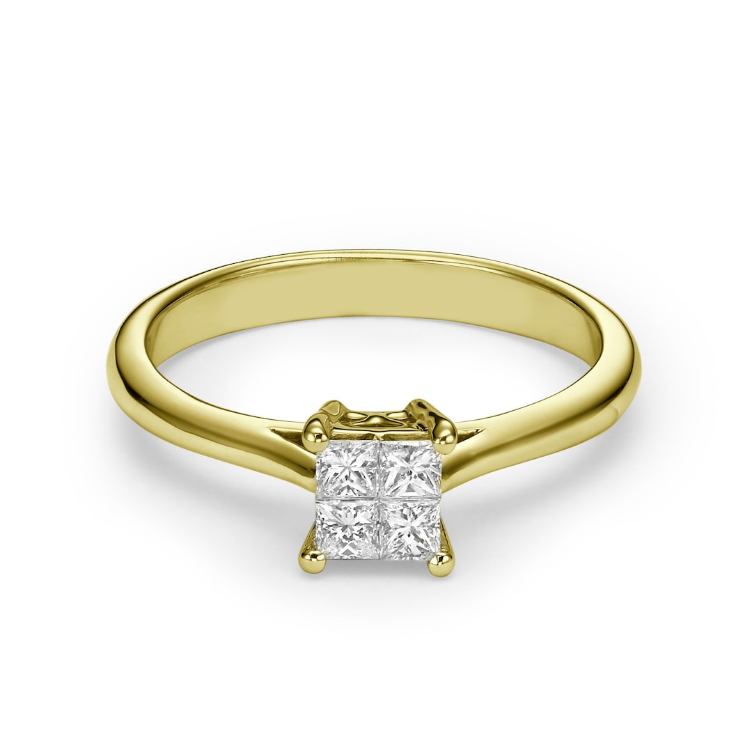 Inconspicuous Rings Invisible Set Diamond Engagement Ring Unique Handmade Classic Bridal ...