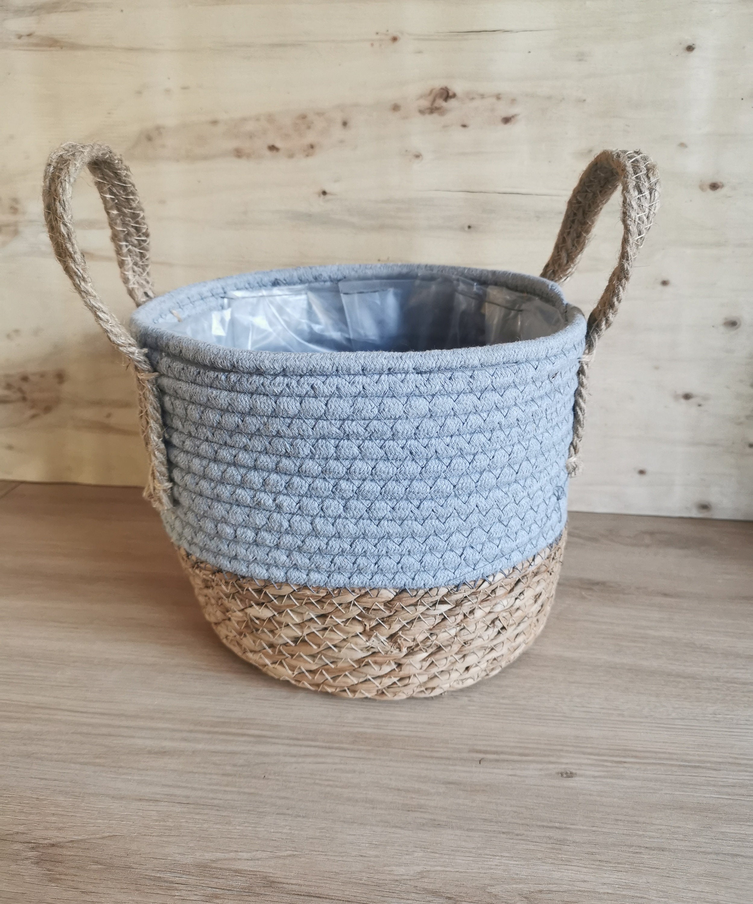 Rope Basket, Grey & Natural Colour. Etsy