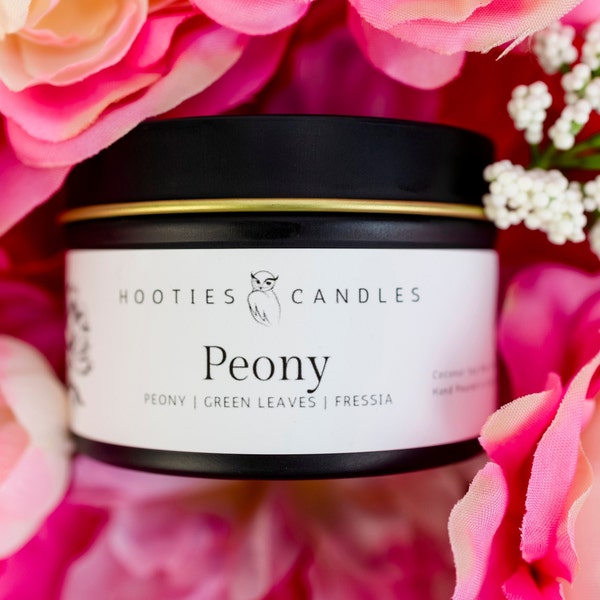 Pfingstrose Sojakerze: Handgemachte 110 Reisekerze