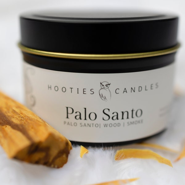 Palo Santo Candle, Palo Santo Soy Candle, Nautical Candle,  4oz Soy Tin Candle, Small Travel Candle, Travel Size Tin Candles