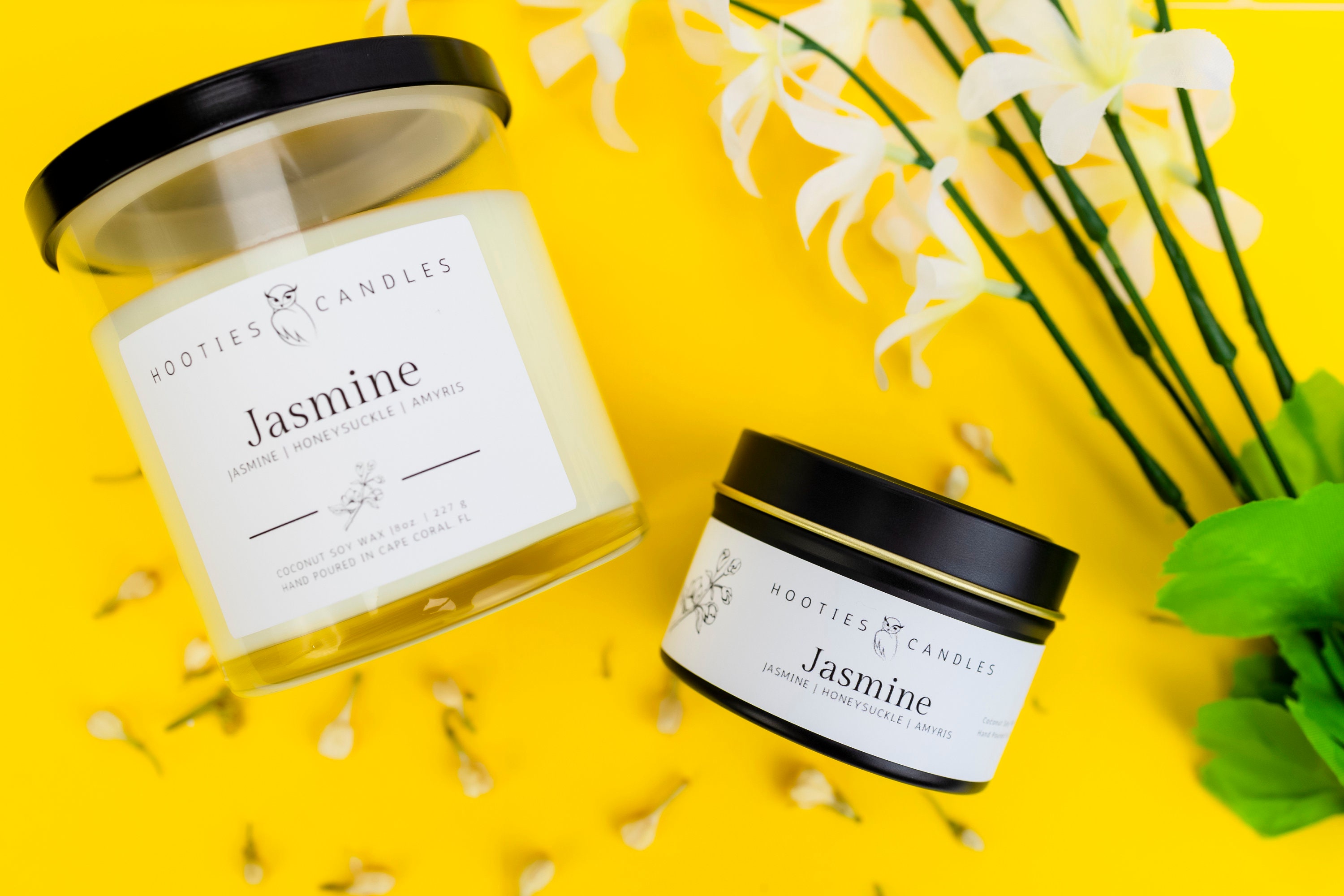 Jasmine Candle Romantic Gift Honeysuckle Jasmine Scented Etsy