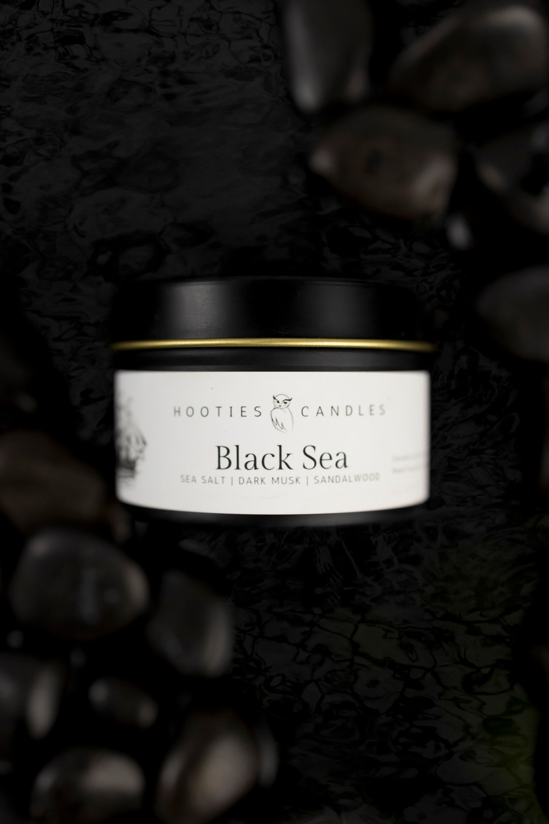 Black Sea Candle, Black Sea Soy Candle, Nautical Candle, 4oz Soy Tin