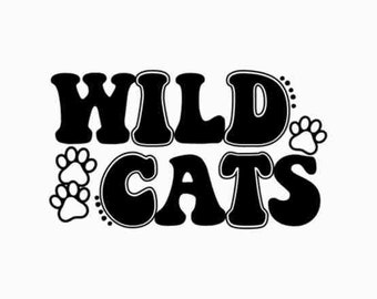 Wildcats svg | School sports team shirt svg | School mascot svg |  Wildcat school svg | Wildcat shirt svg | png | jpg | cut file