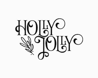 Holly Jolly Retro Kerst SVG | Kerstbord Svg | Vakantie voordeur ronde gesneden bestand | Decoratie van vakantiehuizen | Cricut | Silhouet | PNG