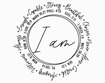 Io sono Ispirazione SVG / Versetto biblico SVG / File di taglio / Cricut / Ispirazione cristiana SVG / Download immediato