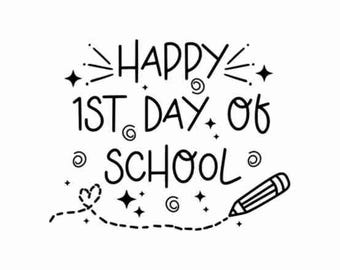 Joyeux premier jour d'école svg, svg de la rentrée, Silhouette coupé des fichiers pour Cricut, garçons et filles Png enfants chemise Design professeur dictons Svg