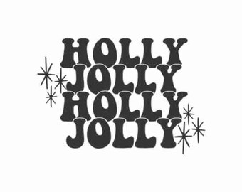 Holly Jolly Retro Christmas-SVG | Kerst teken Svg | Vakantie voordeur rond gesneden bestand | Vakantiedecoratie | Cricut | Silhouet | png