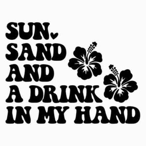 Can Cooler Grafik | Sonnensand und ein Getränk in meiner Hand | SVG, PNG Dateien für Cricut, HTV, Sofortiger Digital Download | Sommer svg | Strand svg