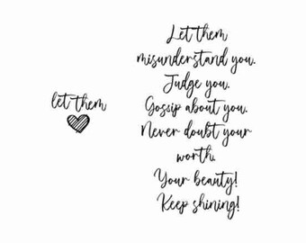 Let Them SVG, Keep Shining Svg, Inspirational Svg, Self Worth Svg, Self Love Svg, Motivational Svg, Cut Files, Cricut, Png, Svg, Sleeve svg