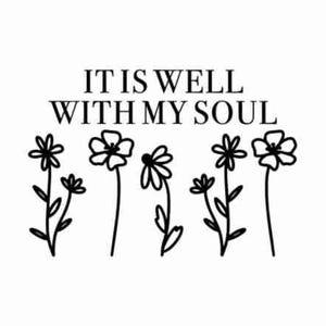 It is Well With My Soul PNG, Christian Floral Digital File, Affirmation PNG, Bible Verse File, Art Download PNGs, Pressed Wild Flowers PNG