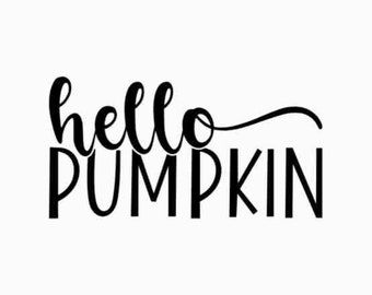 Hello Pumpkin SVG, Digital download, Round door hanger svg, Cricut, Silhouette Cut File, Glowforge laser file, Fall welcome sign