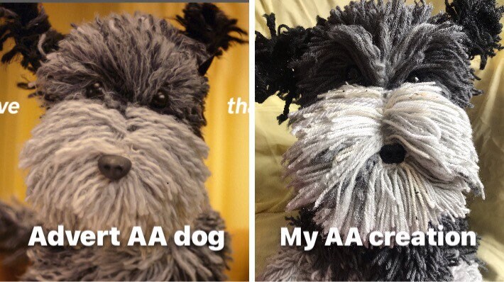 AA Dog Tukker of the Advert. Large stuffed dog. handmade to Etsy