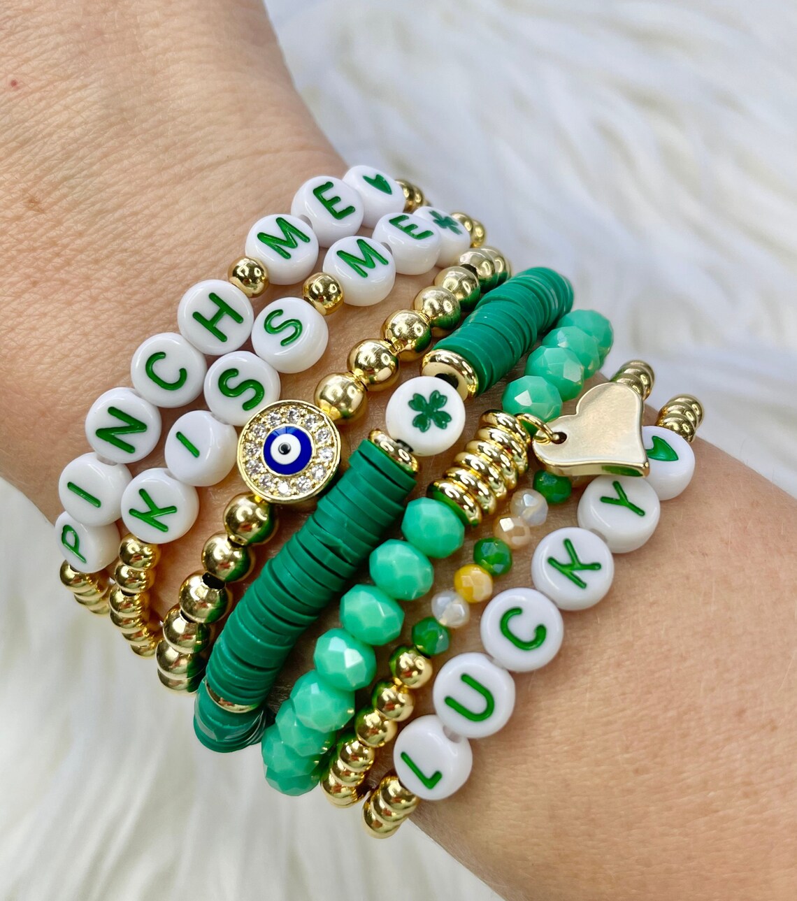 Lucky Charms Bracelet,st Patricks Day Bracelet,homemade Beaded Bracelet