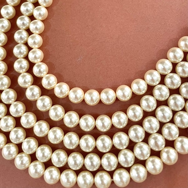 Crystal Cream Pearl (001 620) Genuine Swarovski 5810 Pearls Round Glass Beads jewelry making | 2mm, 3mm, 4mm, 5mm, 6mm, 8mm, 10mm, 12mm