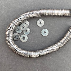 10mm 12mm Black Flat disc spacer, Oxidized heishi beads, brushed spacer beads for jewelry making disk spacers, heishi spacers SKU-CC010