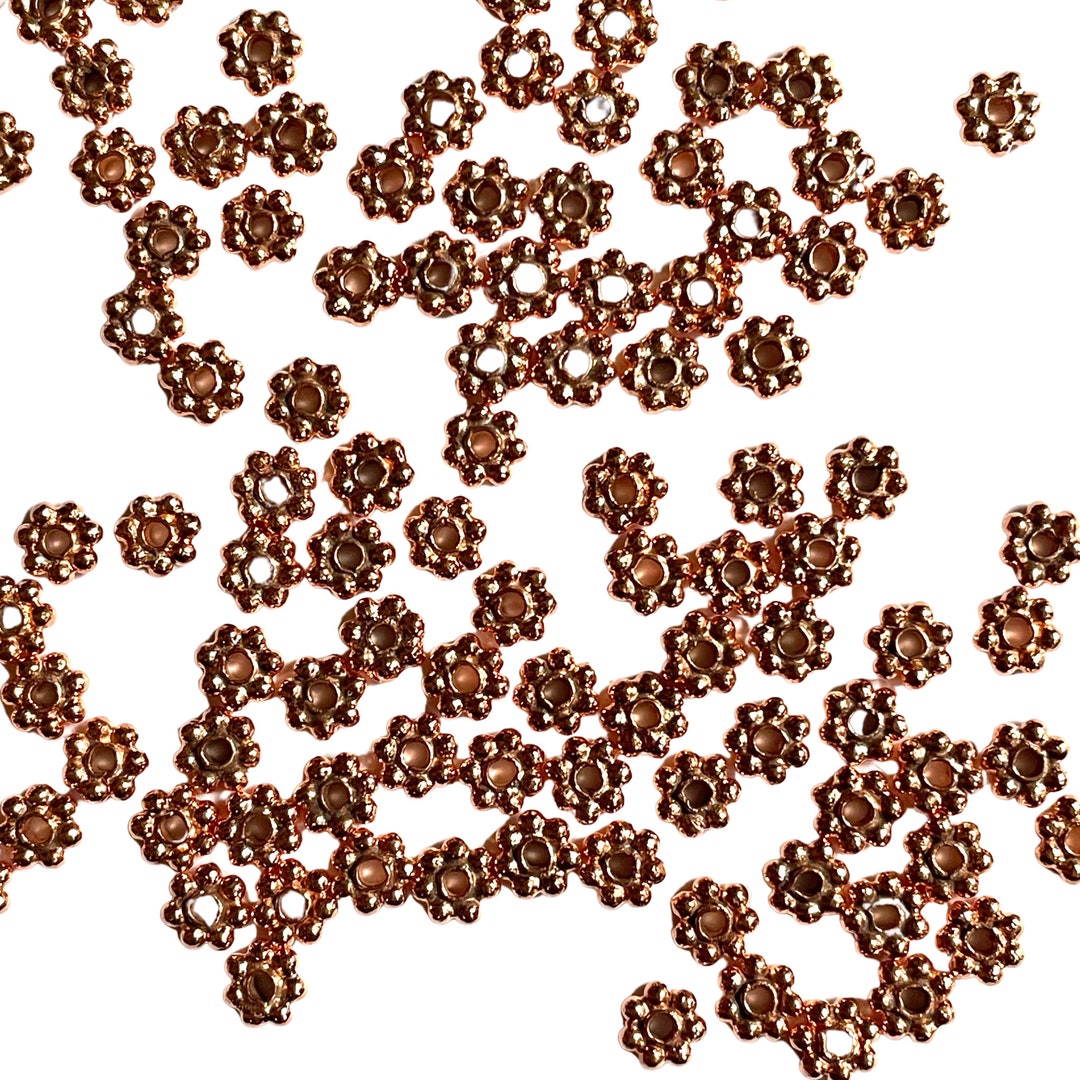 6mm 60pc Shiny Rose Gold Daisy Spacers Heishi Spacers Bali Etsy