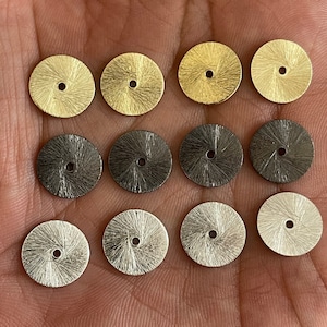 1 KILO 8mm Flat disc spacer, Gold / Silver / Rose Gold / BLACK plated , brushed spacer beads disk spacers, heishi spacers SKU-WS003
