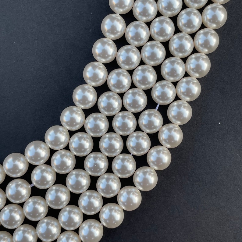 Crystal White 001 650 Genuine Swarovski 5810 Pearls Round Glass Beads jewelry making 2mm, 3mm, 4mm, 5mm, 6mm, 8mm, 10mm, 12mm zdjęcie 6