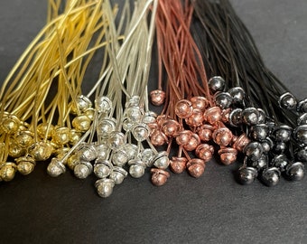 Fancy Ball Head Pins 2.5 Inch 21 Gauge, Brass Decorative Headpins, Jewelry Making Pins