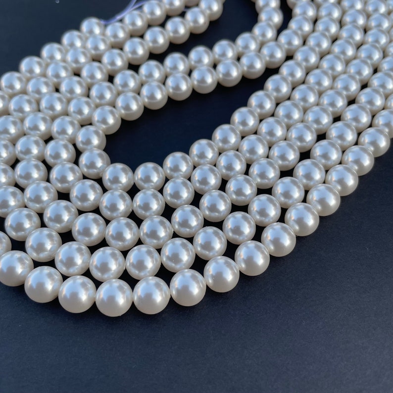Crystal White 001 650 Genuine Swarovski 5810 Pearls Round Glass Beads jewelry making 2mm, 3mm, 4mm, 5mm, 6mm, 8mm, 10mm, 12mm zdjęcie 2
