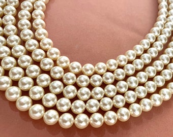 Crystal Cream Pearl (001 620) Genuine Swarovski 5810 Pearls Round Glass Beads jewelry making | 2mm, 3mm, 4mm, 5mm, 6mm, 8mm, 10mm, 12mm