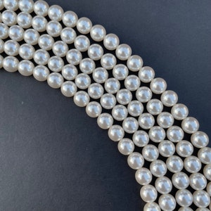 Crystal White 001 650 Genuine Swarovski 5810 Pearls Round Glass Beads jewelry making 2mm, 3mm, 4mm, 5mm, 6mm, 8mm, 10mm, 12mm zdjęcie 7