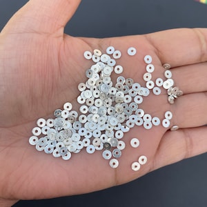 4mm - 150pcs Silver Heishi Beads, Flat Silver Disc Beads, Silver Spacer Beads, Washer Bead, Silver Beads, Silver Disk Beads Jewelry Making