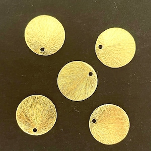 Flat Round Disc with 1 hole, Available in 7 sizes of Gold Finish, Silver Plated, Gunmetal E-coated, Brushed, Copper Findings (hole size 1mm)