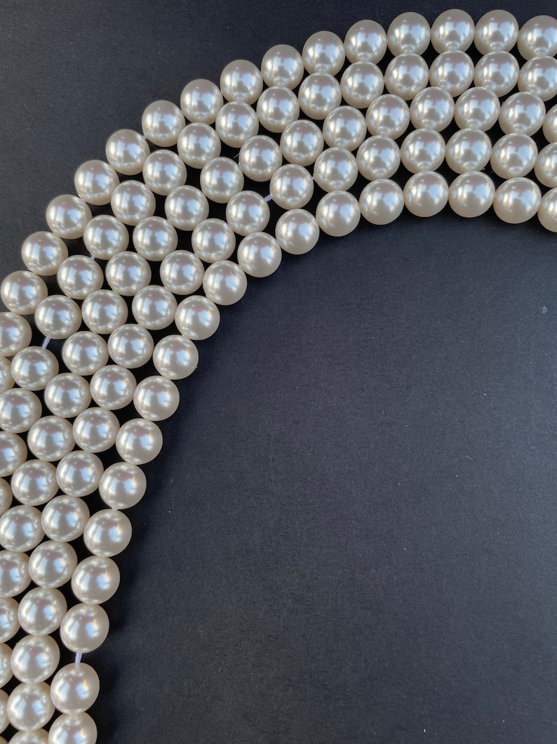 Crystal White 001 650 Genuine Swarovski 5810 Pearls Round Glass Beads jewelry making 2mm, 3mm, 4mm, 5mm, 6mm, 8mm, 10mm, 12mm zdjęcie 8