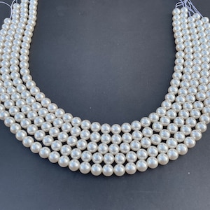 Crystal White 001 650 Genuine Swarovski 5810 Pearls Round Glass Beads jewelry making 2mm, 3mm, 4mm, 5mm, 6mm, 8mm, 10mm, 12mm zdjęcie 3
