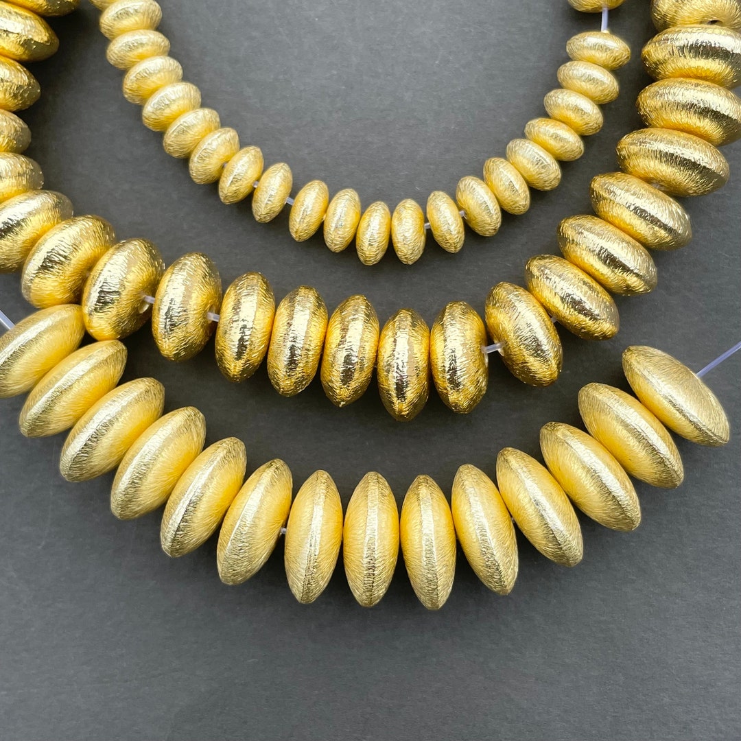 1 Strand of Disc Shape Beads Center Hole Brushed Anti Etsy