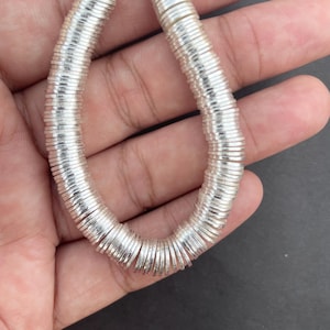 Silver Heishi skivdistanspärlor, anti-mattningsplätering, smyckestillverkningstillbehör