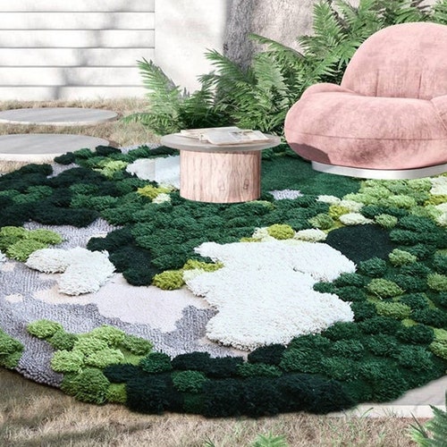 Moss Rugs .handmade Turfted Wool Rugs Carpets for Living Etsy