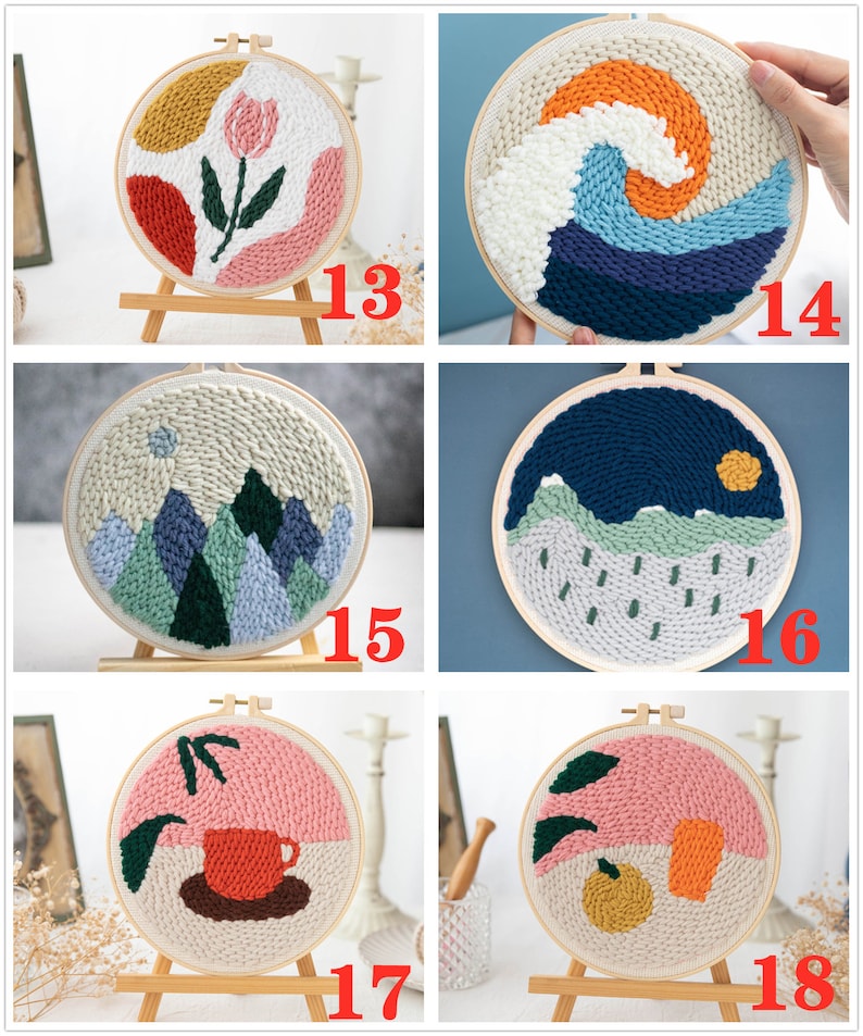 Punch Needle Embroidery Starter Kits Punch Needle Tool Etsy