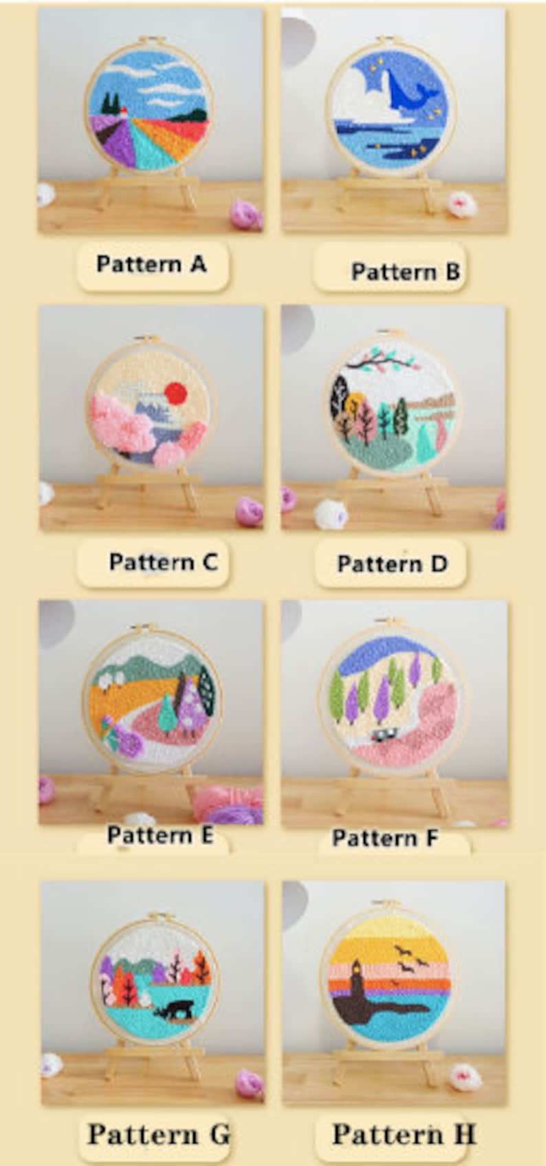 Punch Needle Rug Kit for Beginnersdiy Punch Embroidery Full Etsy