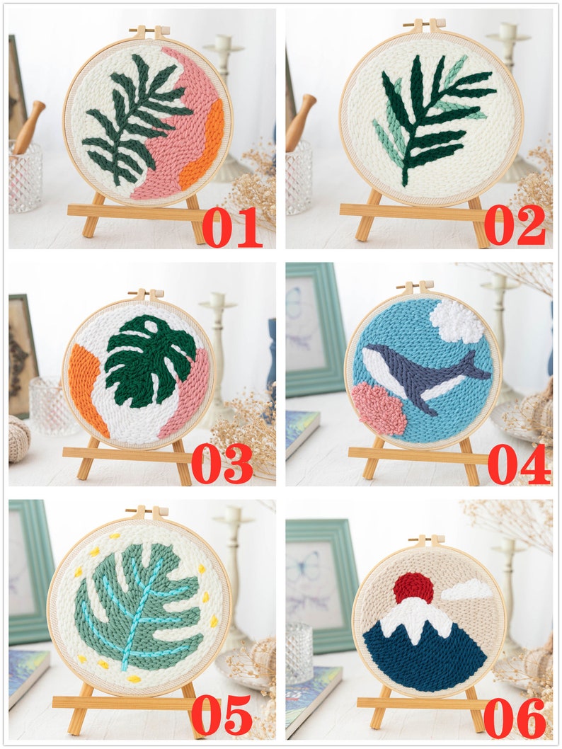 Punch Needle Embroidery Starter Kits Punch Needle Tool Etsy