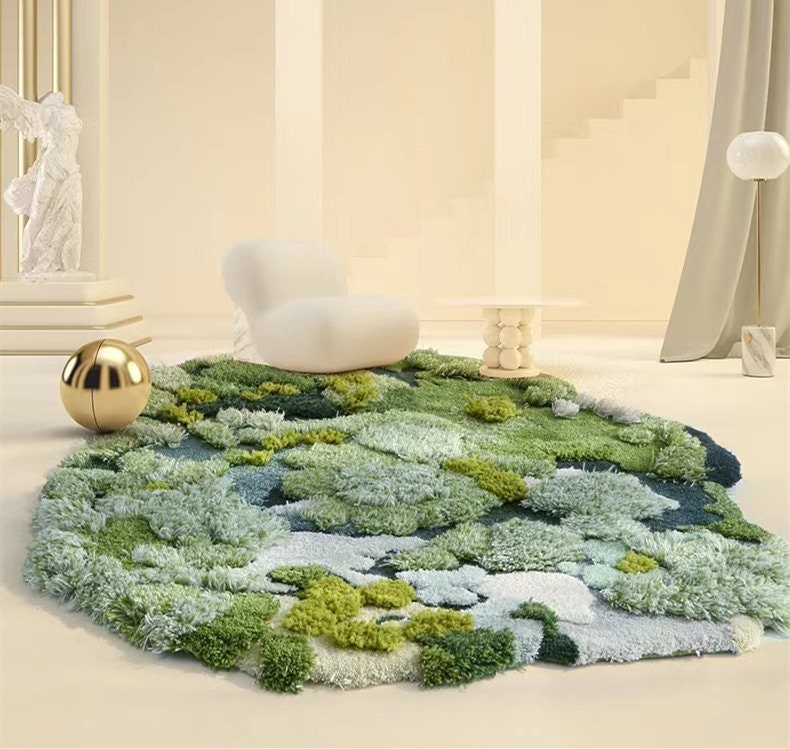 Moss Rugs .handmade Turfted Wool Rugs Carpets for Living Etsy Canada