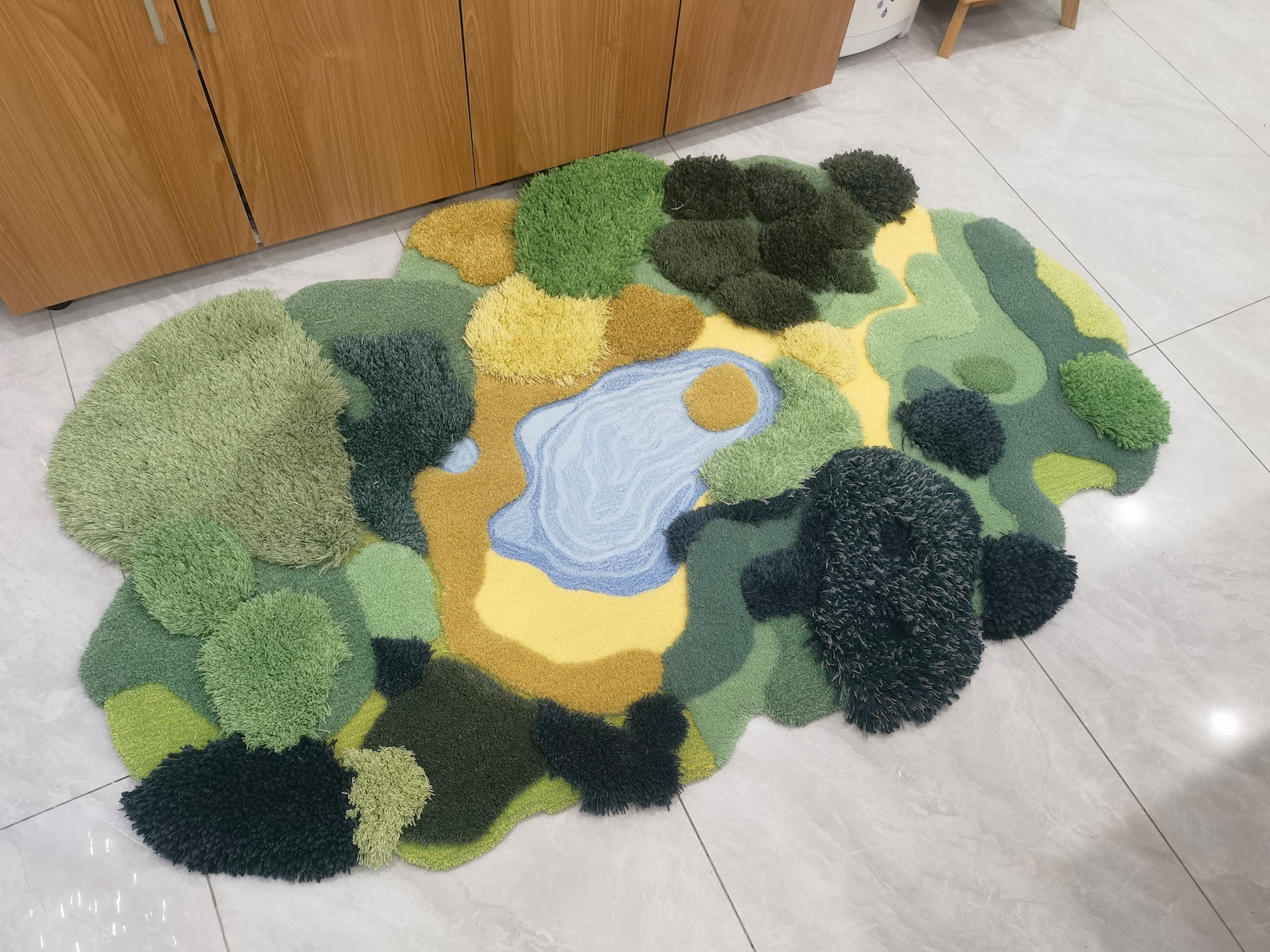 Custom 3D Tufted Area Rugs ,handmade Wool Rug,forest Grass Turfted Art ...