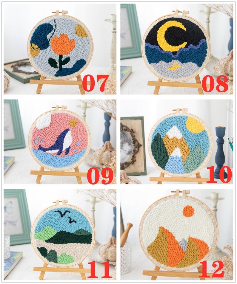 Punch Needle Embroidery Starter Kits Punch Needle Tool Etsy