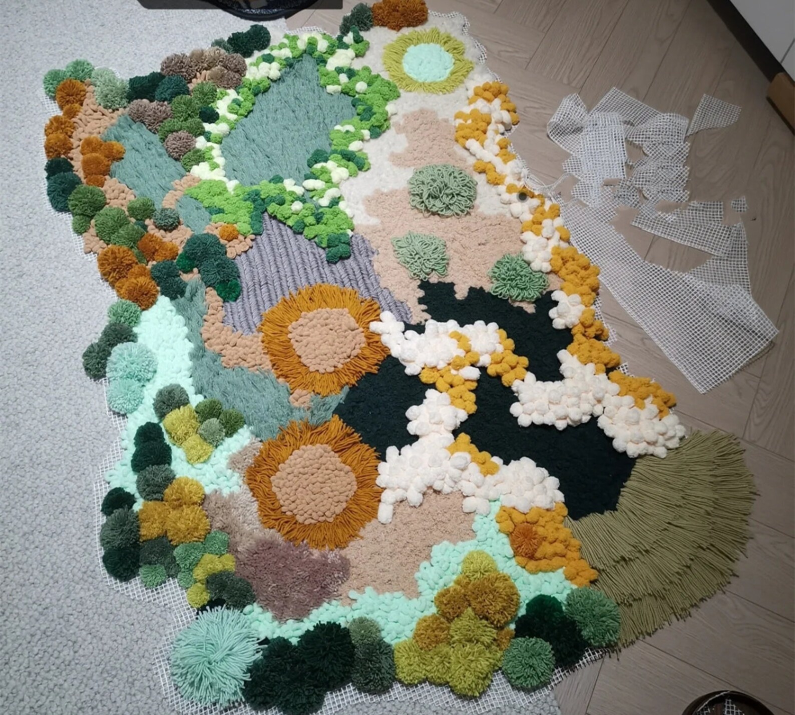 Handmade Latch Hook Rugs,custom Moss Desert Rug,mossy Rugs,art Rugs ...