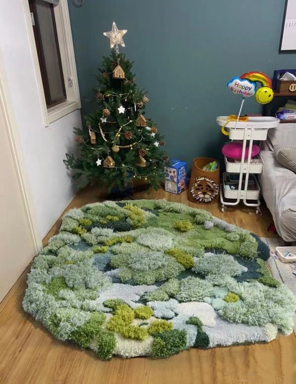 Moss Rugs .handmade Turfted Wool Rugs Carpets for Living - Etsy Canada