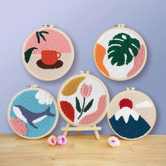 Punch Needle Embroidery Kit with Basic Tools & Soft Yarn - Scenery Pattern
