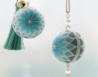 Lucky Ball DIY Embroidery Kit for Beginner Temari Ball DIY Kit Cross Stitch Embroidery Kits,DIY Car Hangings Keychain Pandent