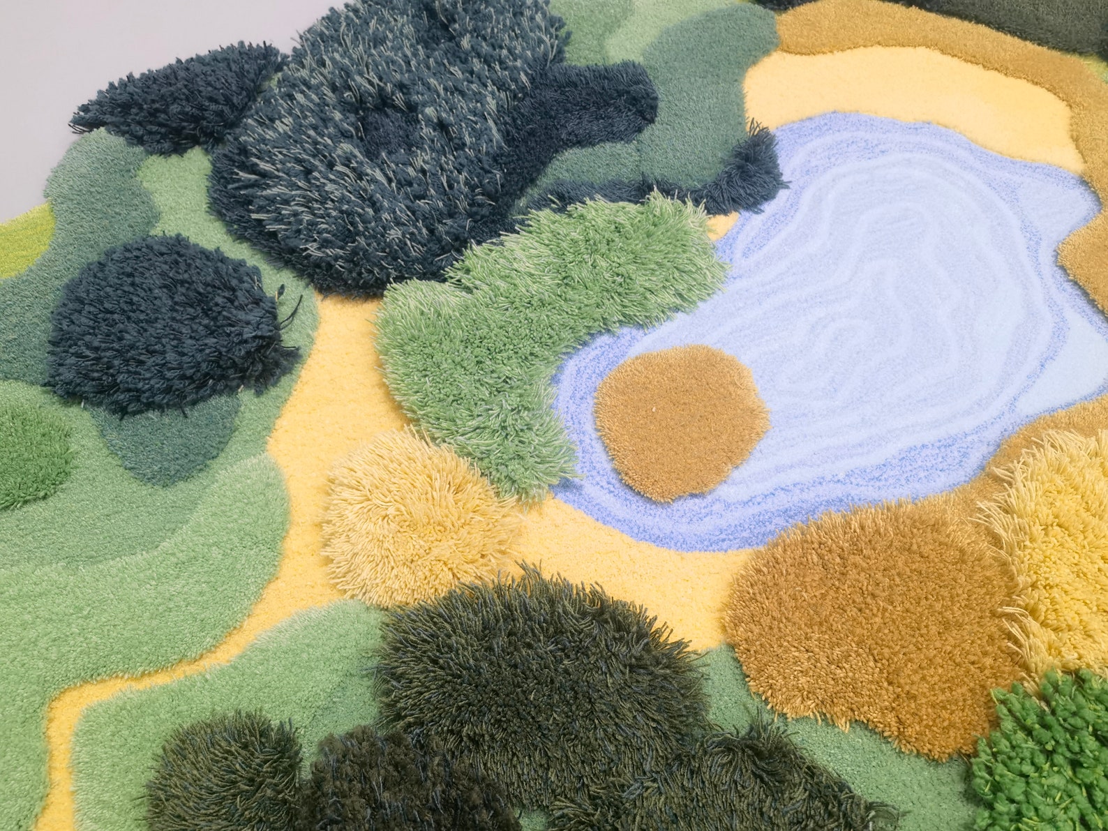 Custom 3D Tufted Area Rugs ,handmade Wool Rug,forest Grass Turfted Art ...