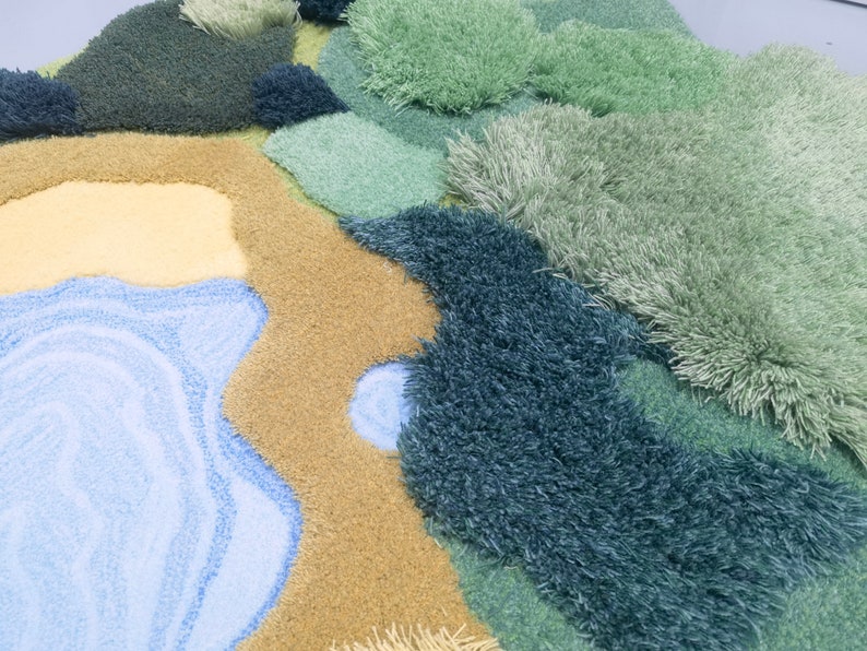 3D Tufted Area Rugs ,handmade Wool Rug,forest Grass Turfted Art Rugs ...