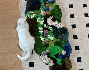 Custom Latch Hook Moss Rugs/Carpets Meadows /Tundra Rugs