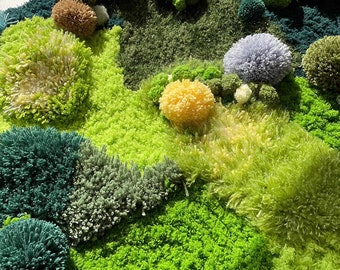Handmade Moss Rug: Abstract Latch Hook Art Rug (120x80cm) - Etsy