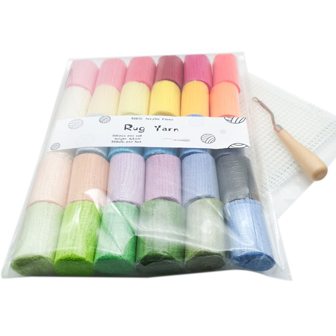 Latch Hook Yarn Precut 30 Assorted Colors Wool Yarn Set for Tapestry