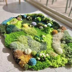 Handmade Moss Rug, Soft Latch Hook Rugs,custom Rugs,art Rugs,soft Rug ...